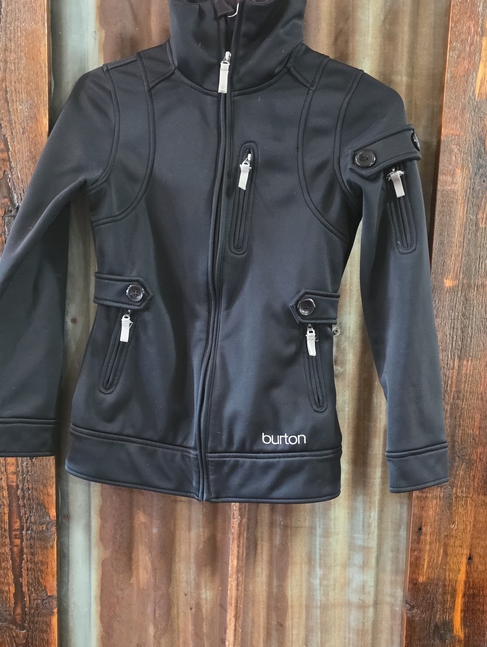Burton Black Softshell Puffer Jacket with Hood XS